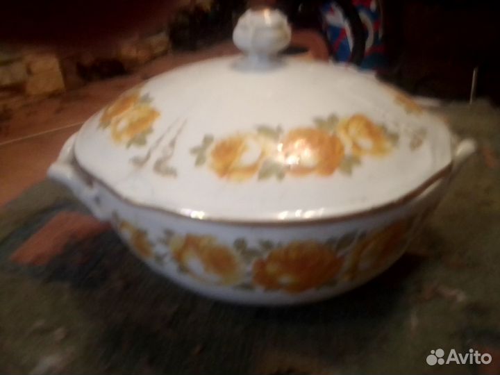 Супница фарфор Богемия винтаж, вазы, пепельница