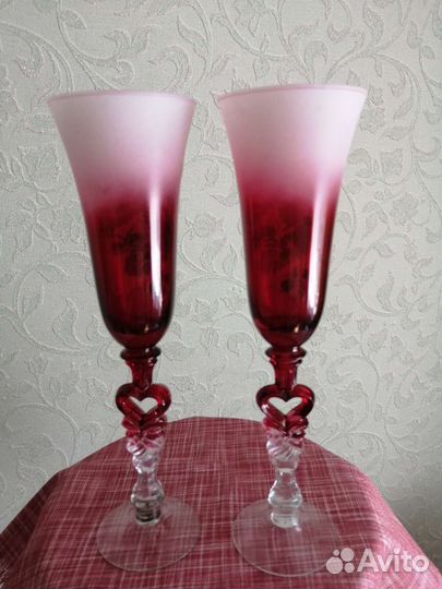 Фужеры цветной хрусталь