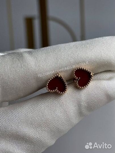 Серьги Van Cleef Hearts розовое золото 750