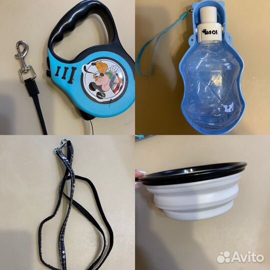 Поилка, миска, поводок, ошейник для собак