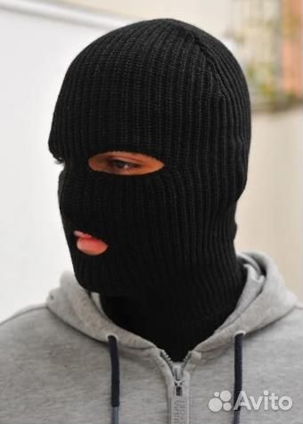 Балаклава вязанная черного цвета