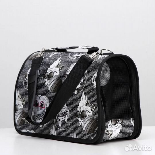 Сумка - переноска для животных 'Зимние коты', разм