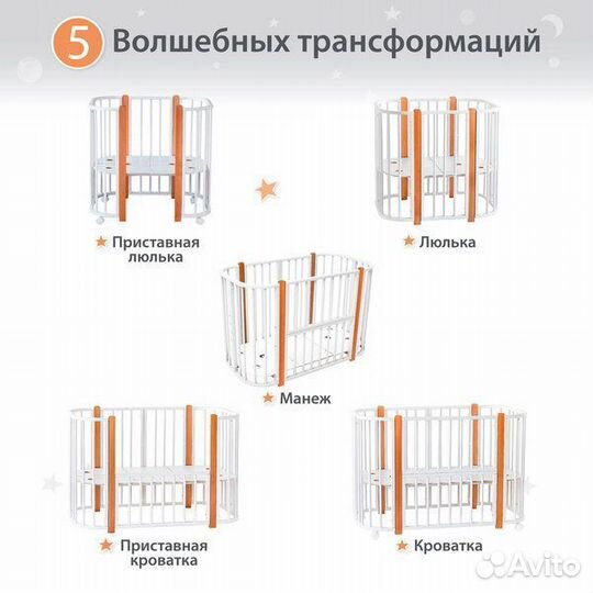 Кроватка Лёвушка-1 и 2 матраса для новорожденного