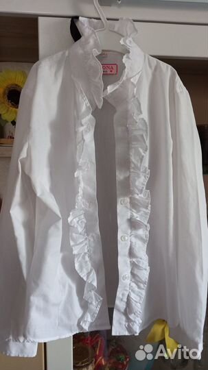 Блузка белая для девочек 140-146