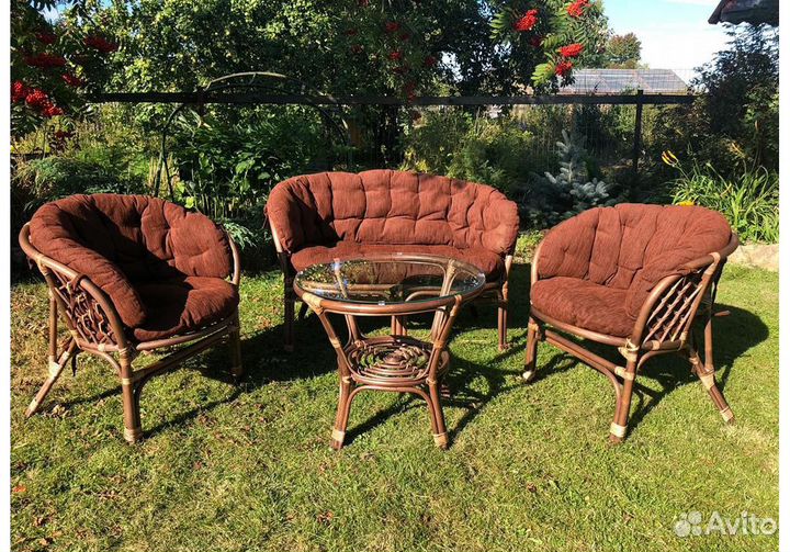 Комплект кофейный из искусственного ротанга 