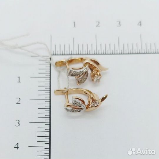 Серьги с природным камнем Золото