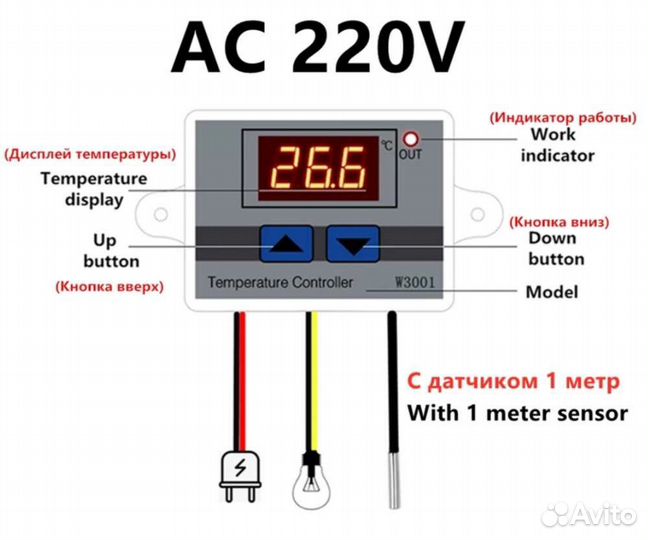 Терморегулятор, кабель, тепловая пушка