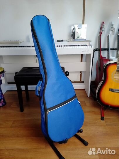 Утепленный чехол для классической гитары 3/4 синий