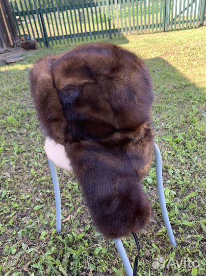 Норковая шапка мужская ушанка