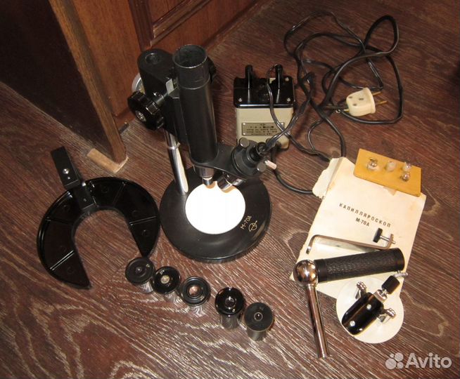 Микроскоп М-70А с обьективами, СССР