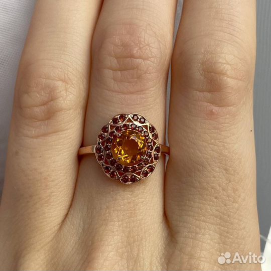Серебряное кольцо с цитрином