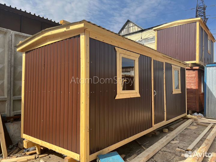 Вагончик бытовка строительная с установкой