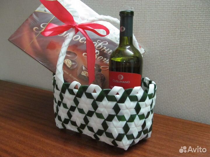 Корзина из пэт-лент