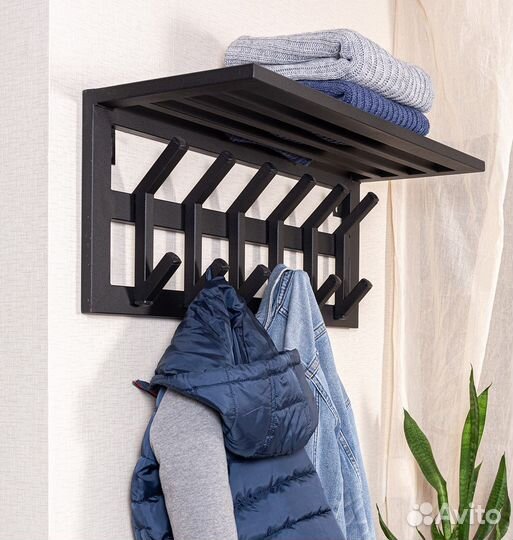 Вешалка с полкой в стиле лофт