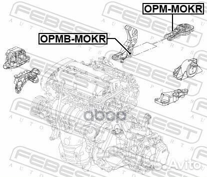 Сайлентблок задней подушки двигателя opmb-mokr