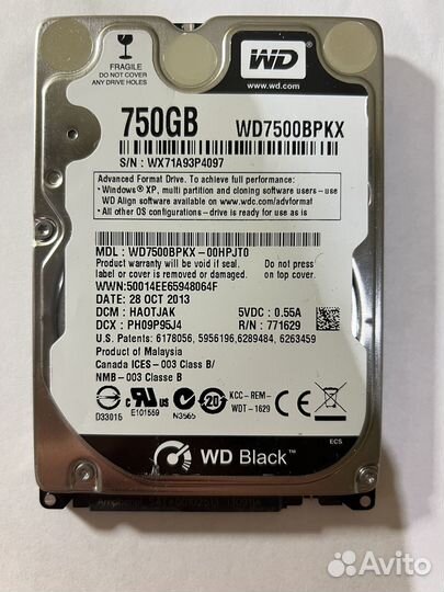 Жесткий диск для ноутбука(500,750gb)