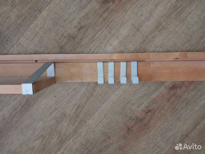 Вешалка полка/рейлинг с крючками Икея IKEA дерев