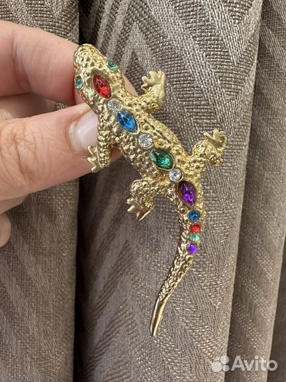 Винтажная брошь «Ящерица» США