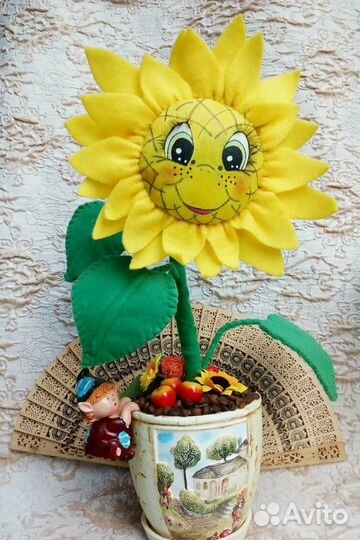 Забавный Подсолнушек.Интерьерное украшение