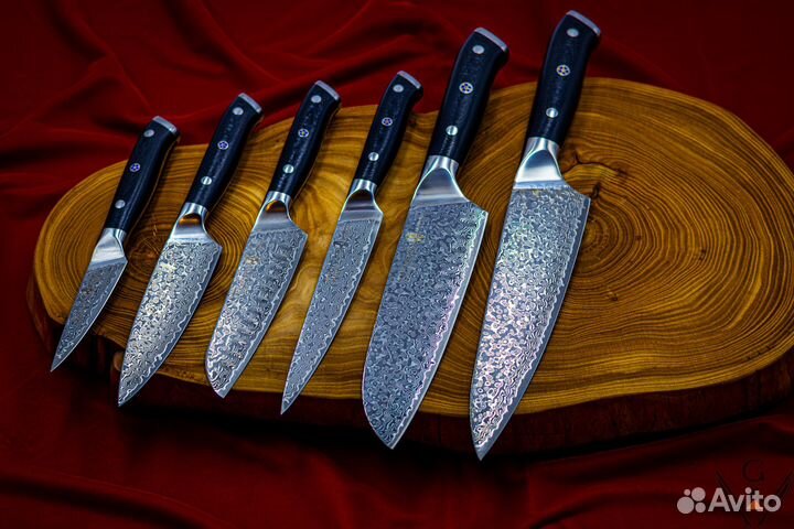 Набор ножей из Дамаска 67 слоев
