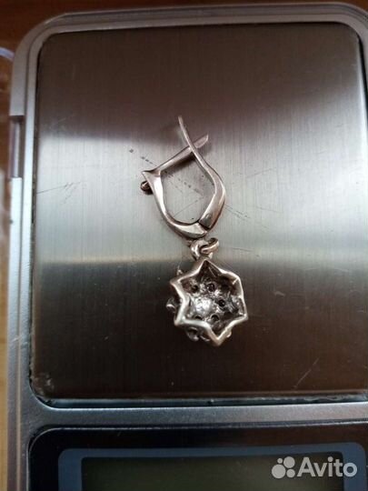 Серьга серебро 925 1шт
