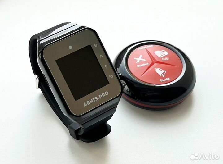 Система вызова официанта: кнопка и часы пейджер