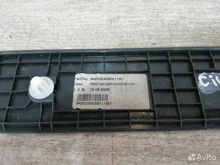 Накладка порога правая Honda Civic 8 хэтчбек 1.8