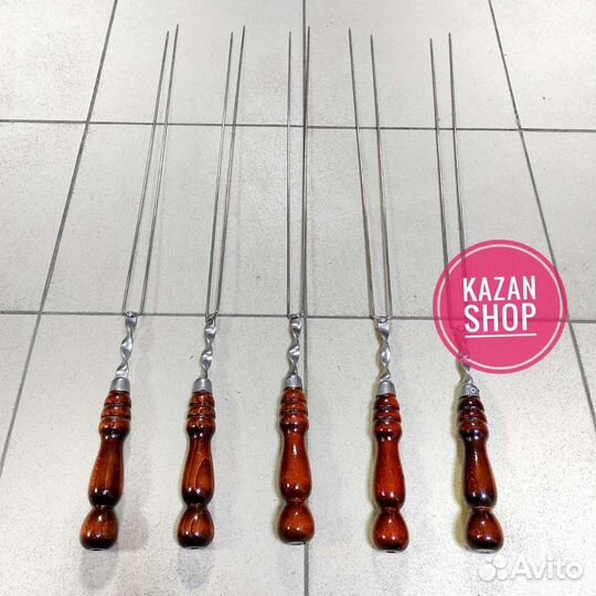 Шампур спица для овощей с деревянной ручкой