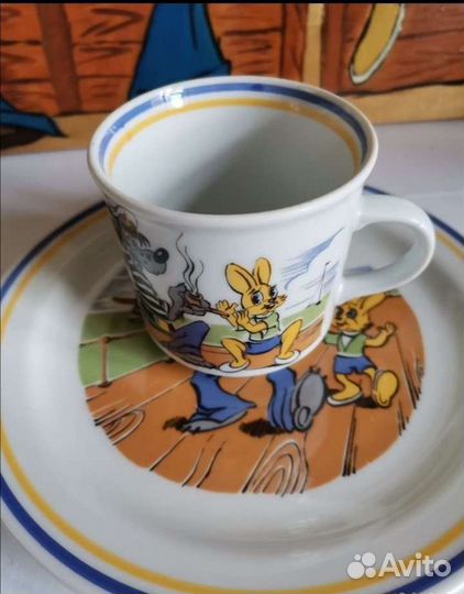 Ну погоди ГДР фарфор детский набор