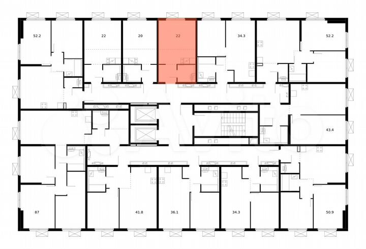 Квартира-студия, 22 м², 9/17 эт.
