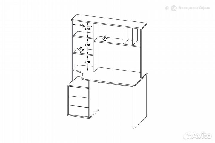 Стол компьютерный кст-16