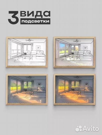 Картина ночник