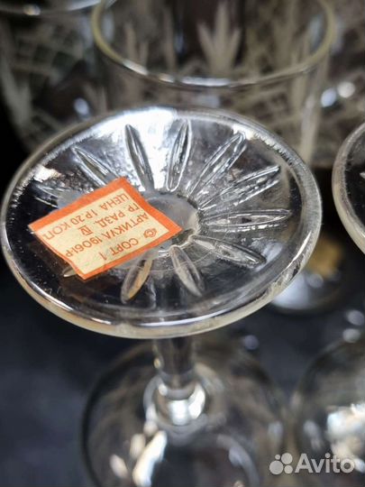 Хрустальные рюмки, СССР. 7 шт. Состояние новых
