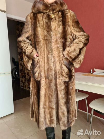 Шуба норковая с капюшоном