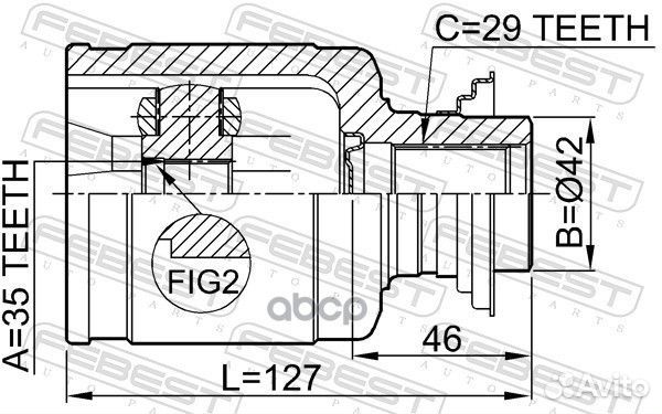 Шрус внутренний правый 35x42x28 (honda pilot yf
