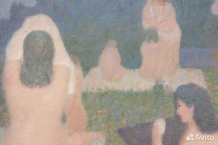 Антикварная картина. Ф. Пакун. Обнаженные