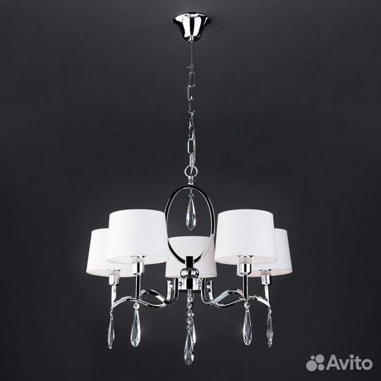 Подвесная люстра Eurosvet Madera 10093/5 хром/прозрачный хрусталь Strotskis