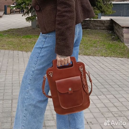 Женская сумка - рюкзак натуральная кожа