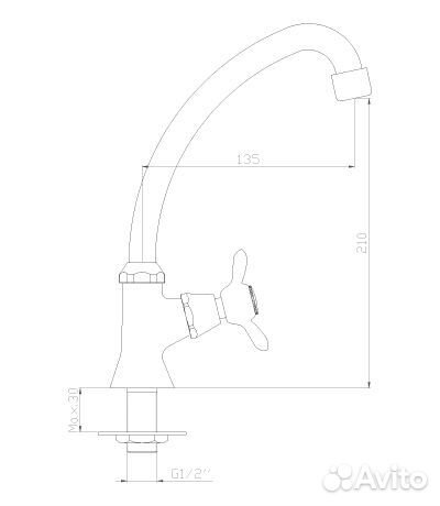 Смеситель Rossinka для кухни Q02-60U