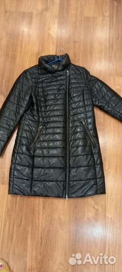 Кожаный пуховик