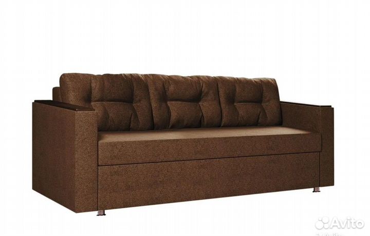 Диван-еврокнижка Атлант-2 рогожка коричневая в мск