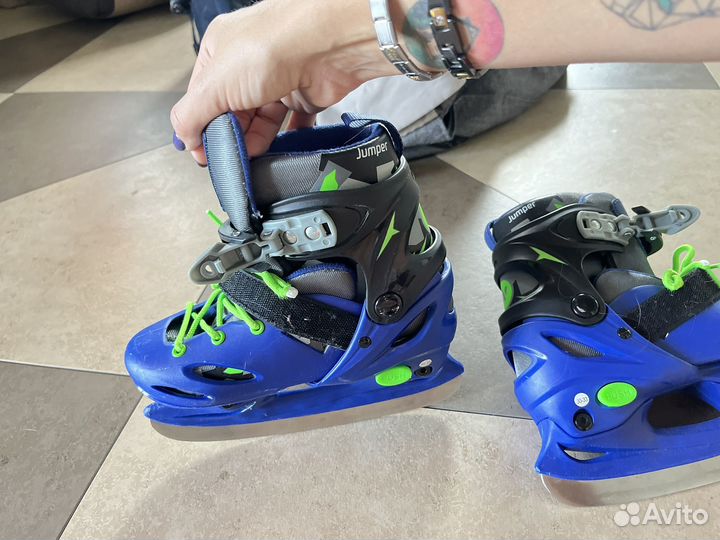 Коньки хоккейные детские раздвижные