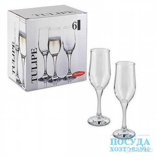 Набор Бокалов/6шт/Тулип 190мл/ Шампанское/*8/ Бор