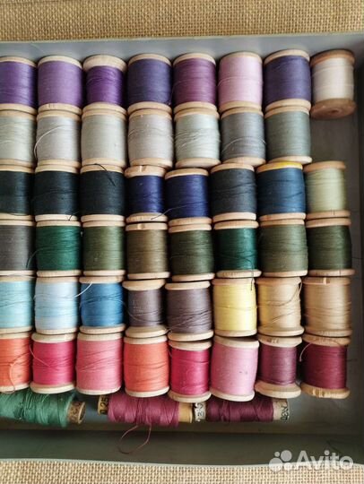 Нитки СССР на деревянных катушках
