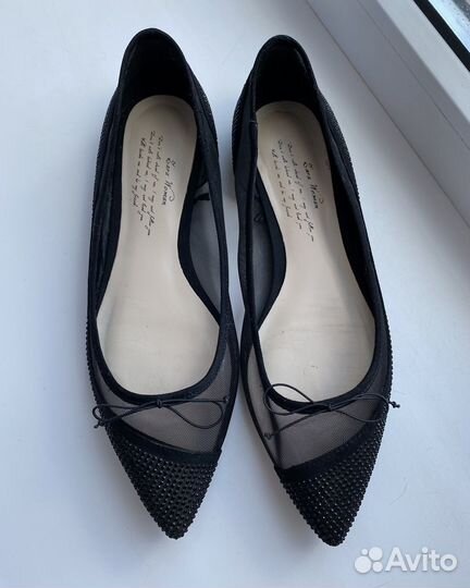 Балетки zara черные 36