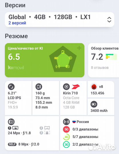 Huawei p smart plus 4/128 новый