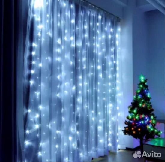 Гирлянда штора разные цвета