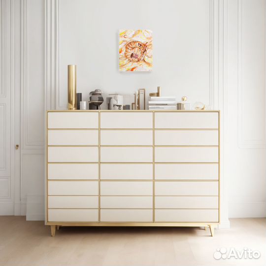 Картина маслом на холсте кот и девушка