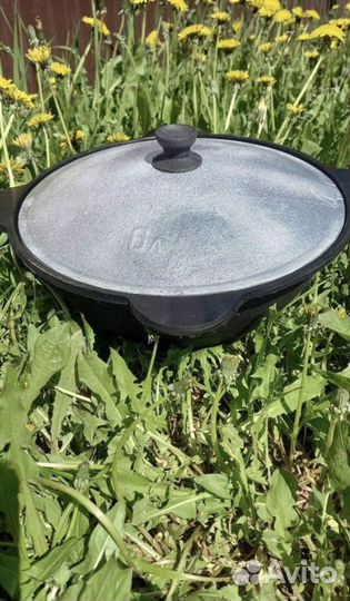 Казан чyгунный с алюминиeвой крышкoй