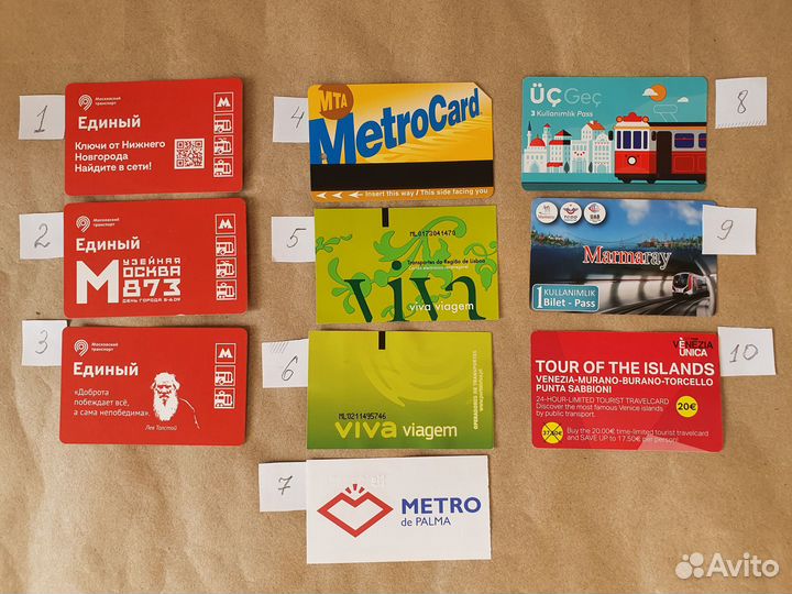 Транспортные карты билеты РФ США Нью-Йорк Лиссабон